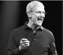  ?? PHOTO: REUTERS ?? Apple’s chief executive officer, Tim Cook used buybacks and dividend increases to help ensure that Apple stock outperform­ed the S&P 500 even as sales slowed