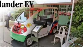  ??  ?? AN ELECTRIC vehicle on display at the exhibit area (E-Quad) during the 2nd Electric Vehicle Summit.