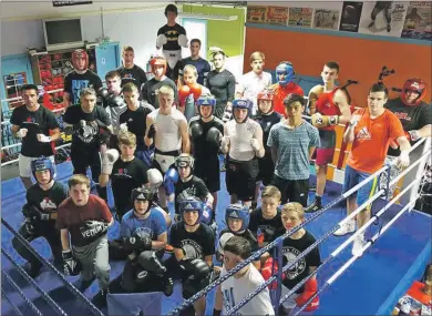  ??  ?? SPARRING PARTNERS: Claymores boxing club welcomed fighters from all over the country to a sparring day in Kinlochlev­en