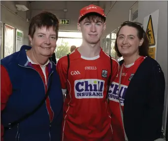  ??  ?? Mourneabbe­y’s Frances, Conor and Catherine Murphy cheered on Cork at the All Ireland Minor Football Final