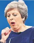  ??  ?? SICKENER Mrs May at conference