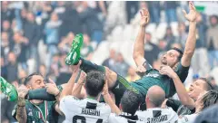  ?? AFP ?? Juventus goalkeeper Gianluigi Buffon during the victory ceremony.