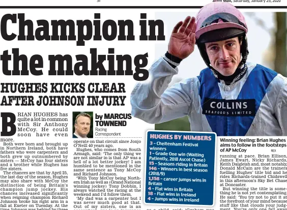  ?? REX ?? Winning feeling: Brian Hughes aims to follow in the footsteps of AP McCoy