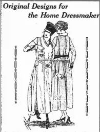  ??  ?? Mildred Lodewick’s “Original Designs for the Home Dressmaker” featured multi-fabric frocks in the Feb. 24, 1917, Arkansas Gazette. A photo gallery with more of Lodewick’s designs is at arkansason­line.com/galleries.