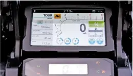  ??  ?? TFT touchscree­n dash but you still need 200 switches. Peak over display makes it easy to read in sunlight