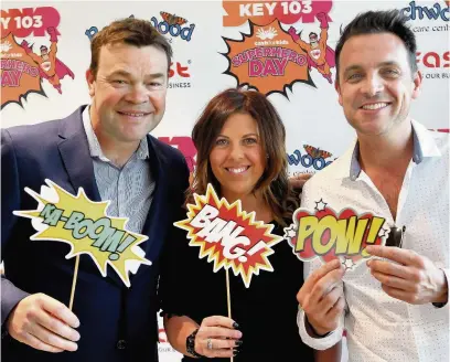  ??  ?? Key 103 presenters Darren Proctor, Chelsea Norris and Mike Toolan are backing Superhero Day