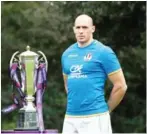  ?? AFP ?? Italy captain Sergio Parisse poses with the trophy during the Six Nations Launch event in west London on January 24.