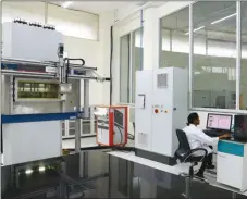  ??  ?? (Top left): Semi Anechoic Chamber; (right) Tear and Fatigue Analyzer Machine