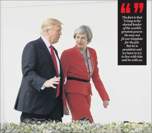  ?? PICTURE: PA WIRE. ?? BLEAK OUTLOOK: Donald Trump and Theresa May met in 2017 at the White House. President Trump arrives in the UK tomorrow to find May’s Government in crisis.