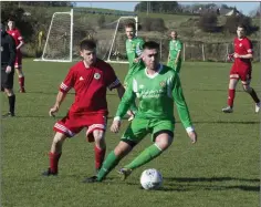  ??  ?? Action from the LSL clash between Blessingto­n and Enniskerry.