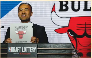  ?? JULIE JACOBSON/ AP ?? Deputy commission­er Mark Tatum will preside over the NBA draft lottery on Tuesday night.