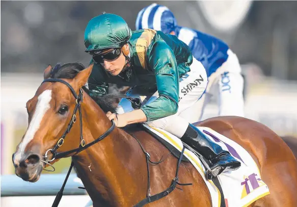  ?? Picture: AAP IMAGE ?? Blake Shinn guides Pariah to victory in the San Domenico Stakes at Rosehill at his latest start.