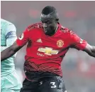  ??  ?? Manchester United’s Eric Bailly