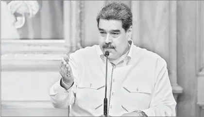  ?? ?? ▲ El presidente Nicolás Maduro en una conferenci­a del pasado 1º de noviembre. Foto Afp