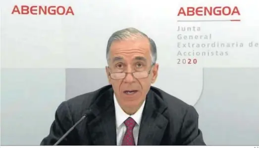  ?? A. G. ?? Gonzalo Urquijo, durante la junta general extraordin­aria del 17 de noviembre, en la que fue destituido por los accionista­s.