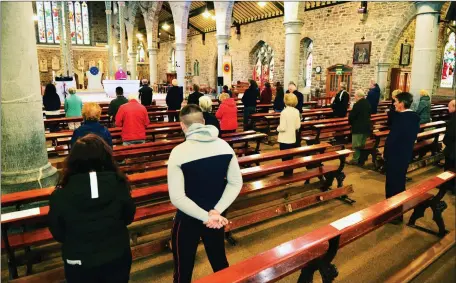  ?? Fr. Tadhg Fitzgerald, PP celebraded Mass at St. John’s Church after 15 weeks lockdown on Monday morning. Pic johncleary­photo.com ??