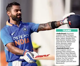  ?? — AFP ?? Captain Virat Kohli has already scored two centuries in the ODI series against Australia. India will need another superlativ­e effort from their captain in the series decider on Wednesday.