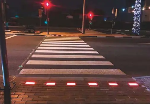  ?? Courtesy: RTA ?? Sensor-actuated pedestrian traffic crossings will be introduced across 15 locations in Dubai, following a successful trial. RTA installed and operated the smart traffic light on Al Saada Street as a trial, which is designed to help reduce runover...