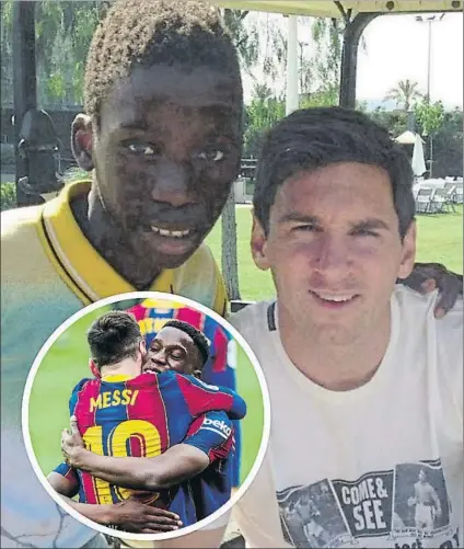  ?? FOTO: INSTAGRAM/FCB ?? De ídolo a compañero Ilaix se hacía fotos con Messi de niño y el sábado en Sevilla le dio el pase que acabó en el segundo gol