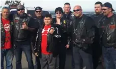  ?? KATIE LYNNE LAYBOLT ?? Xander Rose, 10, was “ecstatic” to have leather-clad bikers drop him off.