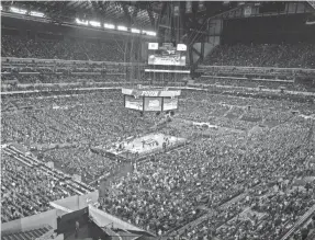  ?? FILE PHOTO BY JAMIE RHODES/USA TODAY SPORTS ?? Lucas Oil Stadium was the site for the men’s Final Four in 2015. Under a proposal from the NCAA, it would be the centerpiec­e of a men’s March Madness where all 68 teams would play in Indianapol­is.