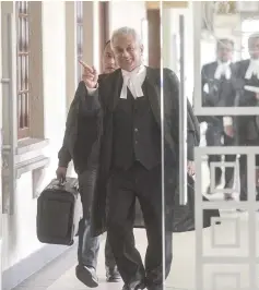  ??  ?? Attorney-General Tommy Thomas, who is leading the prosecutio­n team in former prime minister Datuk Seri Najib Tun Razak’s trial on seven charges involving RM42 million of SRC Internatio­nal Sdn Bhd funds, arrives at the High Court yesterday. — Bernama photo