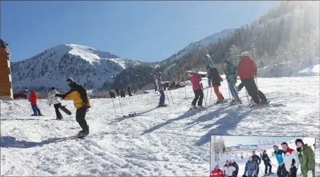  ?? (Photos G. de L. et DR) ?? Les skieurs ont pu participer à une course familiale « La Folle furieuse » et profiter de la nouvelle piste du domaine inaugurée hier par Christian Estrosi.