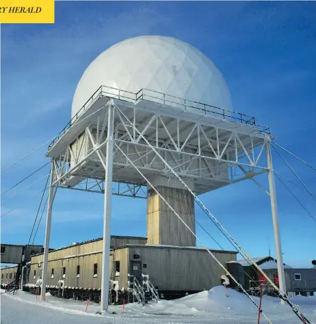  ??  ?? The Canadian government will need to spend billions modernizin­g the North Warning System, including this site in Cambridge Bay, Nunavut. DAVID PUGLIESE