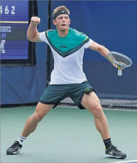  ??  ?? Alejandro Davidovich celebra uno de los puntos que ganó ante Cameron Norrie en la tercera ronda del US Open. LA JORNADA DE AYER