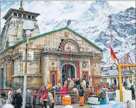  ?? HT PHOTO ?? The developmen­t comes after the state government suspended this year’s Char Dham Yatra to Kedarnath, Badrinath, Gangotri and Yamunotri shrines due to surge in Covid cases .