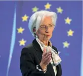  ?? ?? Christine Lagarde, presidente della Bce