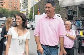  ??  ?? Andrea Levy y Xavier García Albiol, ayer en Badalona