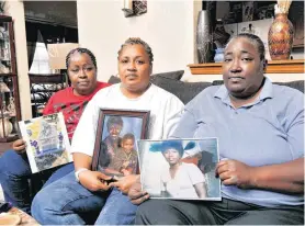  ?? [PHOTO BY JIM BECKEL, THE OKLAHOMAN] ?? From left, sisters Regina Hayes, Felicia Hayes-McGee and Patricia Ratcliff share personal thoughts about their mom, Monretta Olden, who was killed in a drive-by shooting in 2012.