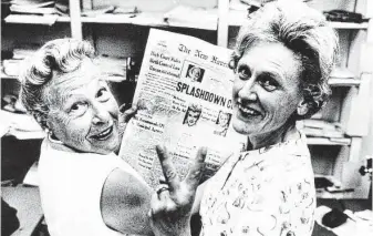  ?? Greenwich Times file photo ?? Estelle Griswold, left, then-medical adviser and executive director of Planned Parenthood Clinic in New Haven, and Mrs. Ernest Jahncke, then-president of Parenthood League of Conn. Inc.