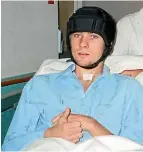  ??  ?? Mathers had part of his skull removed after being hit by a car in Hamilton 15 years ago.