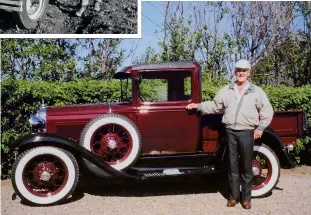  ??  ?? Above: Jim and his Model A in 1965. At right: Jim and his fully restored truck in 2006.