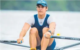  ?? ?? Justin started competing in a single scull in 2021.