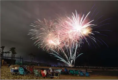  ?? PHOTO BY AXEL KOESTER ?? Redondo Beach officials canceled the city's nearly 70-year-old July Fourth fireworks tradition this year after the contractor declined to produce the show over King Harbor because of new county permitting rules. Above, the city-sponsored fireworks display on July 1, 2018.