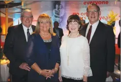  ?? (NWA Democrat-Gazette/Carin Schoppmeye­r) ?? Jon and Joanie Dyer (from left) and Cathy and Sen. John Boozman enjoy the Big Night Gala on Nov. 5.