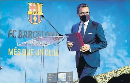  ?? FOTO: MANEL MONTILA ?? Josep Vives recordó el origen de la decisión del FC Barcelona en otoño de 2017 de hacer un estudio constante de las redes