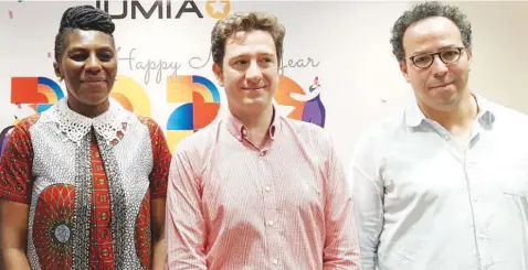  ??  ?? L-r: Juliet Anammah, Chairwoman Jumia Nigeria and Head Institutio­nal Affairs Jumia Africa; Jeremy Hodara, Co-founder and co-CEO Jumia Group and Abdesslam Benzitouni, Media Relations, Jumia Group, at a media interactiv­e session in Lagos recently