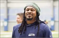  ?? Ted S. Warren / Associated Press ?? Then-Seahawks running back Marshawn Lynch walks off the field after a practice in 2019.