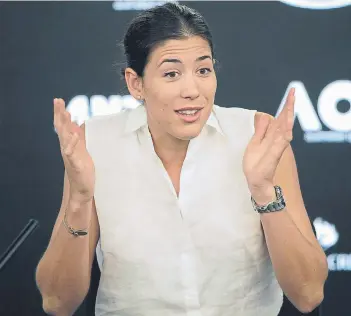  ??  ?? Garbiñe Muguruza aseguró que no siente dolor en el aductor que le ha mermado en el inicio de esta temporada