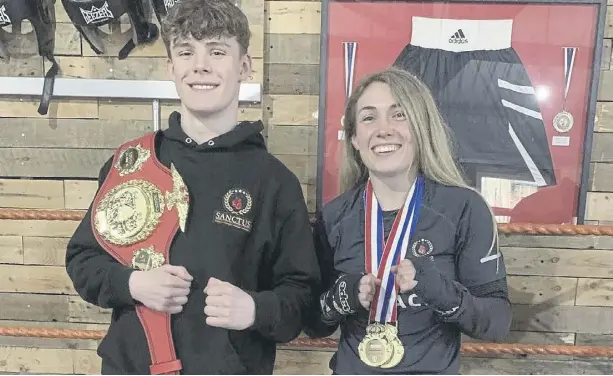  ?? ?? Sanctus boxers Dylan Daly and Emily Aked have recently won Yorkshire titles.