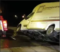  ??  ?? Terrifying: A van blown over on the Forth Bridge