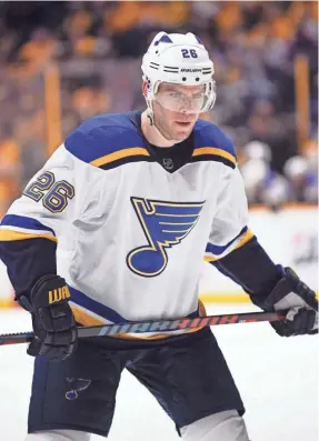  ?? STEVE ROBERTS/USA TODAY SPORTS ?? New Jets player Paul Stastny had 40 points with the Blues this season.