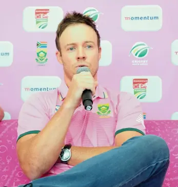  ?? BACKPAGEPI­X ?? SWEET SPOT: AB de Villiers is likely to return for the Proteas today.