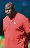  ?? Mark Brown / Getty Images ?? Chiefs offensive coordinato­r Eric Bieniemy slipped in an interview with the Texans on Monday.