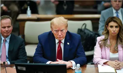  ?? Photograph: Eduardo Muñoz/AFP/Getty Images ?? Donald Trump in court with his attorneys Christophe­r Kise and Alina Habba on Thursday.