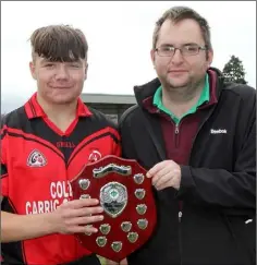  ??  ?? Jack Donohoe (captain) with Dean Goodison of People Newspapers.